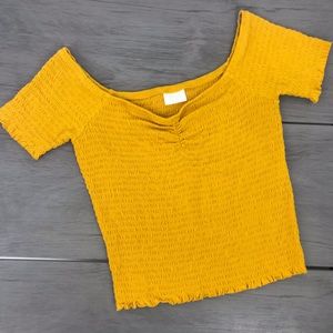 🖤Abound cropped shirt golden yellow small